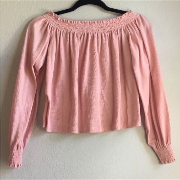 Pink off shoulder H&M fairy top peasant milkmaid boho fairycore witchy feminine - Picture 2 of 4